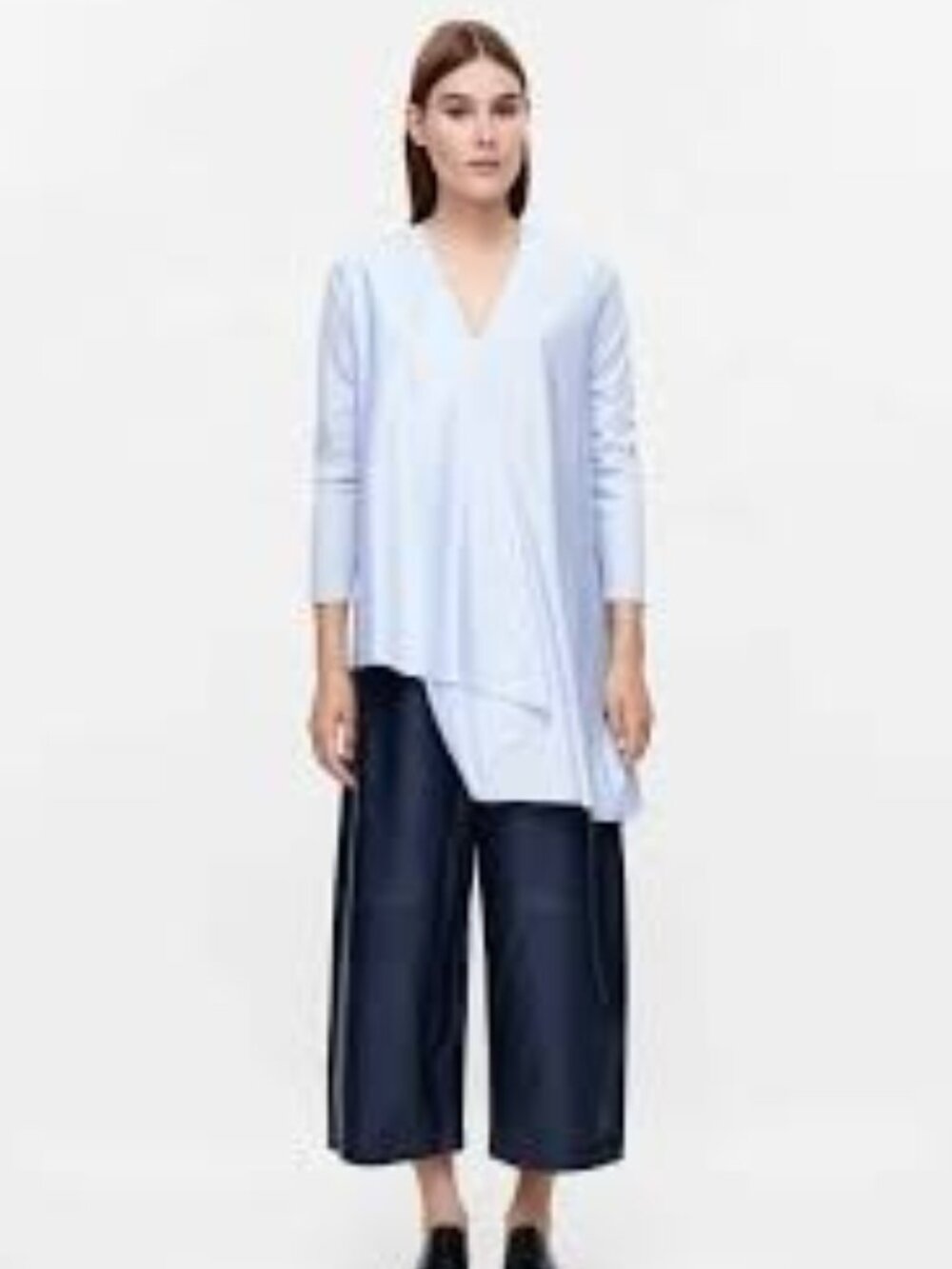 NWT COS Asymmetric V-Neck Top pale blue size XS